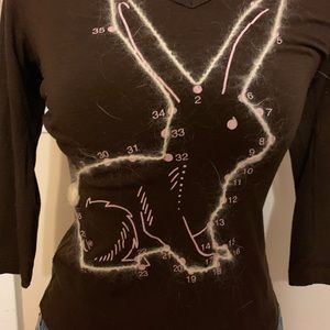 Quarter Sleeve Brown 90’s Bunny Tee